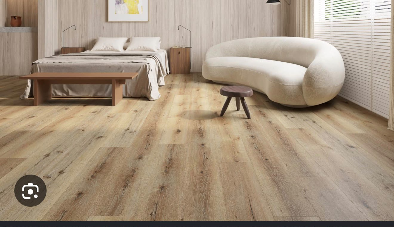 Straight Plank LVT flooring in a furnished room